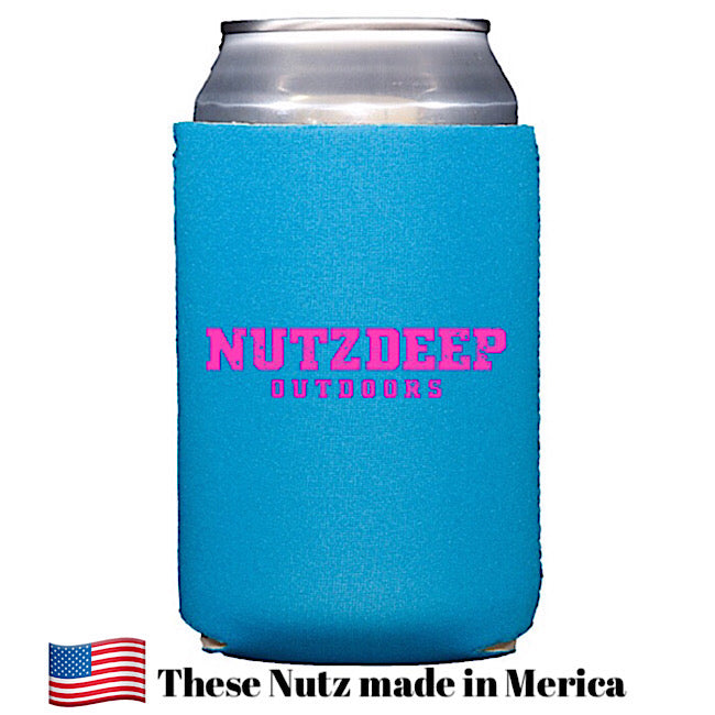 Nutz Deep Outdoors Koozie Light Blue/Hot Pink