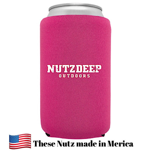 Nutz Deep Outdoors Koozie Hot Pink/White