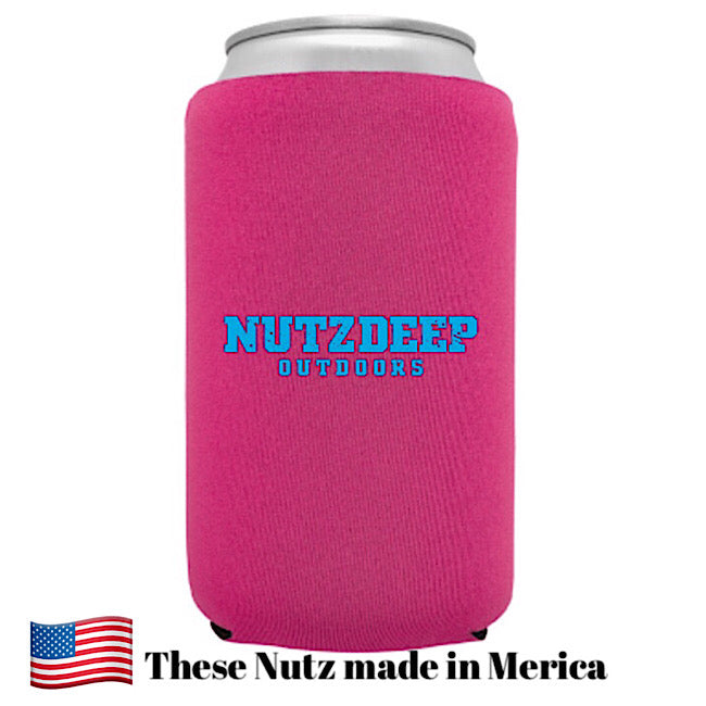Nutz Deep Outdoors Koozie Hot Pink/Light Blue